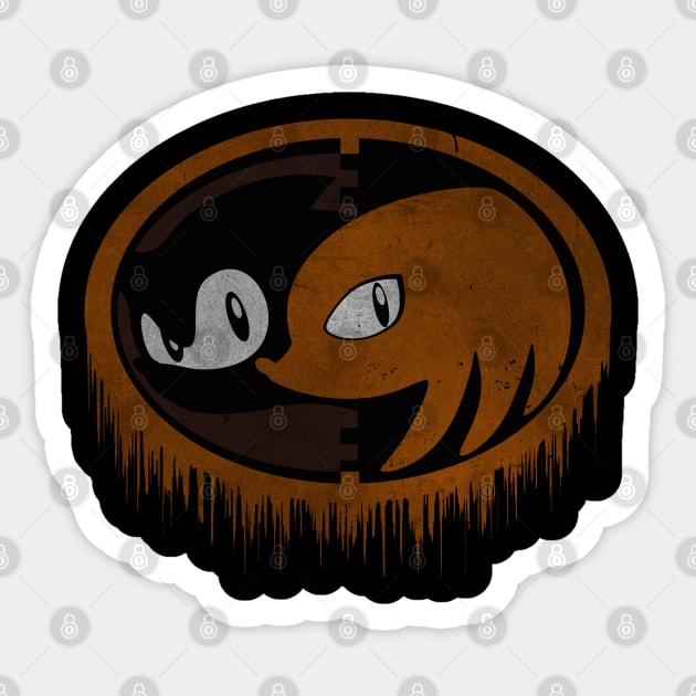 Sonic & Knuckles Logo (Chocolate Peanut Butter Blaster Keto Coffee) Sticker by Samual Aeron